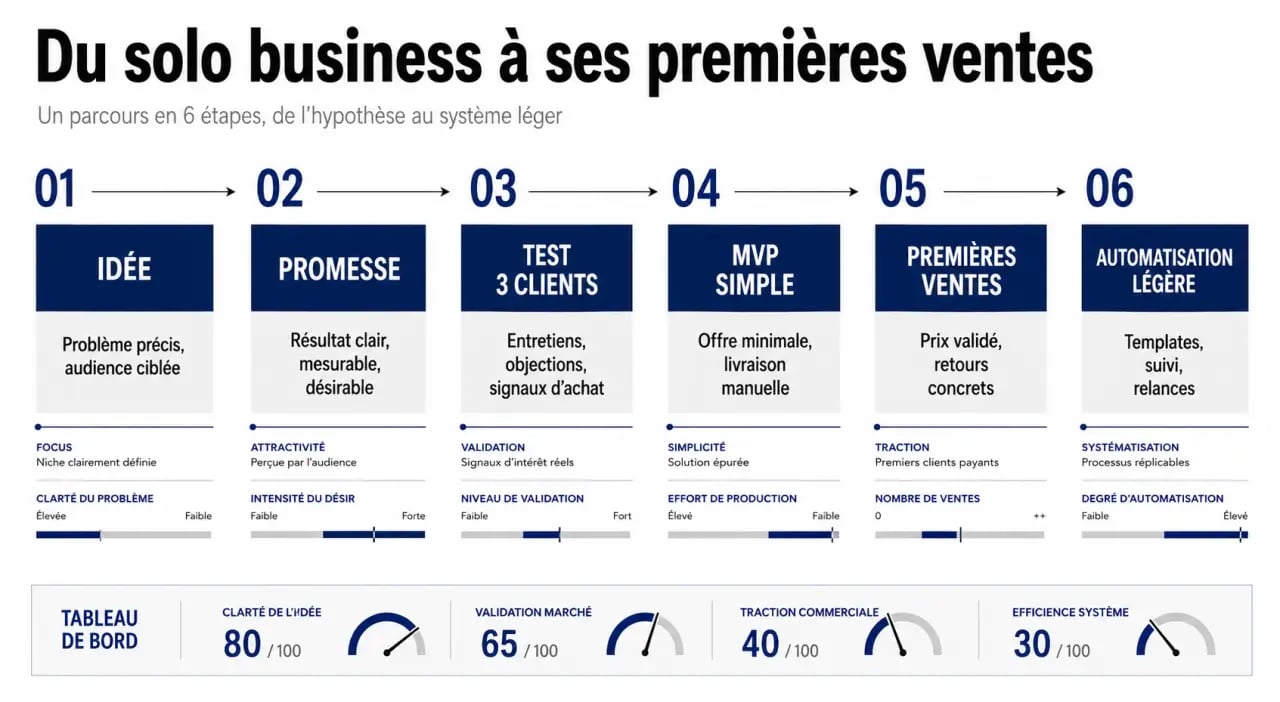 Parcours business solo de l’idée au MVP puis aux premiers clients