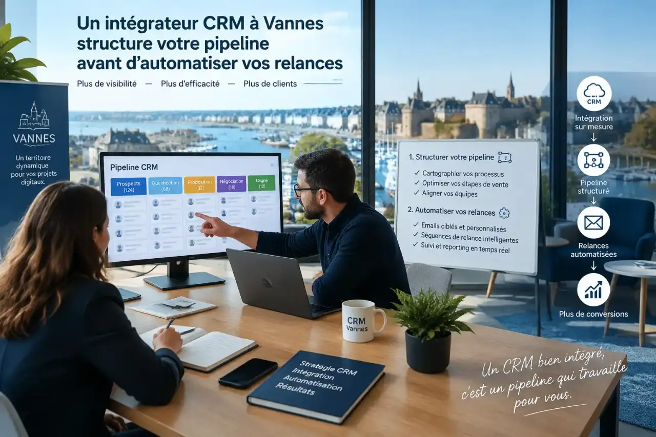 Un intégrateur CRM à Vannes structure votre pipeline avant d’automatiser vos relances