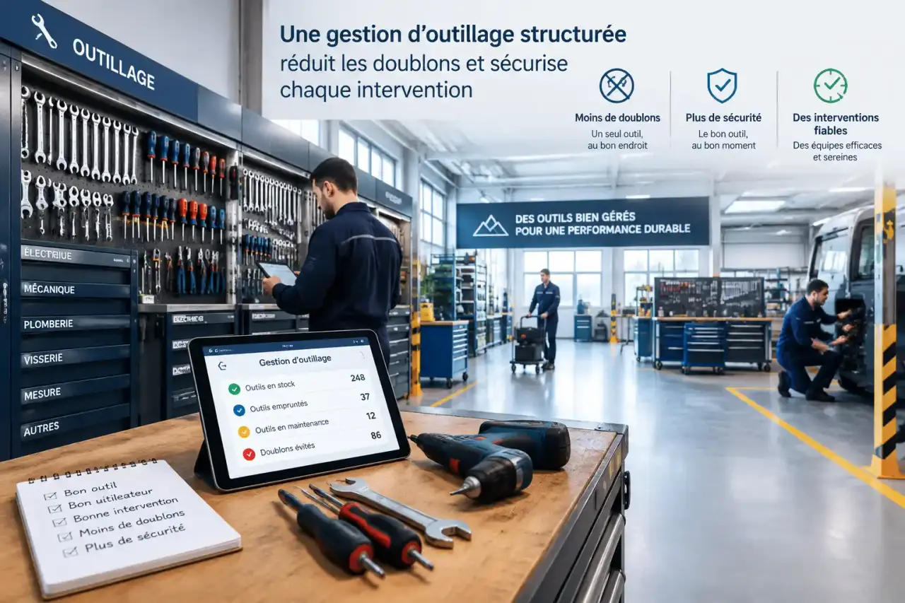 Une gestion d’outillage structurée réduit les doublons et sécurise chaque intervention
