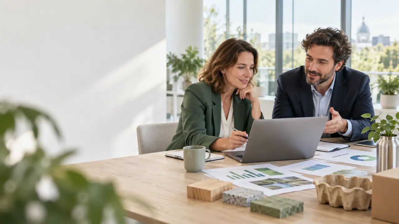 Dirigeants analysant les données d'un bilan carbone en entreprise
